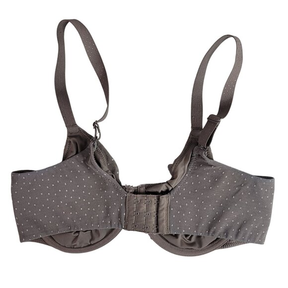 Wacoal Back Appeal Dot Jacquard Bra Gray 34DD Underwire Seamless Cup #855303 - Picture 5 of 10